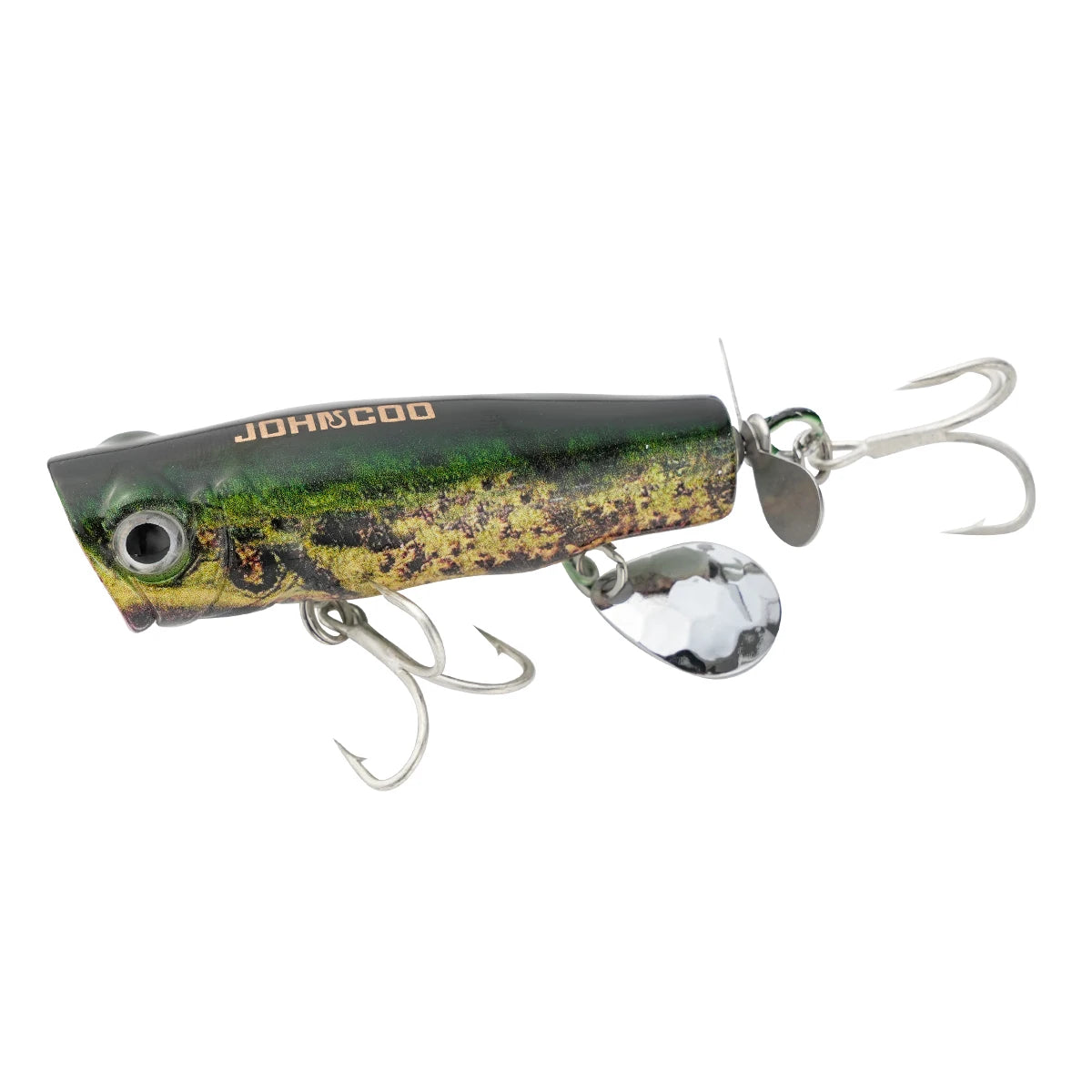 Johncoo 8cm  14g Popper fishing lure Floating Lure Topwater lure Wobblers bait Bass bait with Propeller