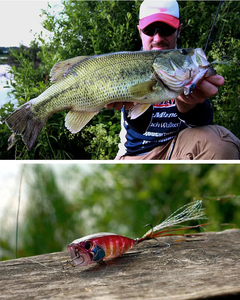 1pcs Fishing Lures Topwater Popper Bait 64mm 9G Hard Bait Artificial Wobblers Plastic Fishing Tackle Fishing Accessorie