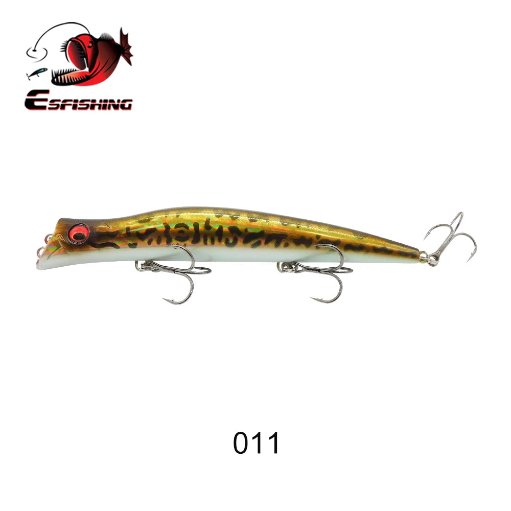 ESFISHING Floating Fishing Lures Surface Popper Darter King 13cm 17.5g Two Dive Professional Hard Baits Top Water