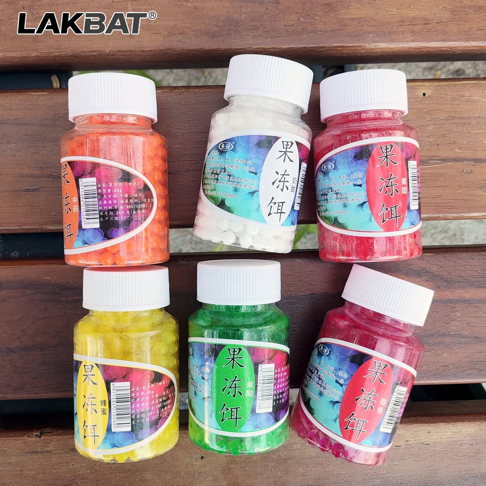 LAKBAT 300PCS Jelly Lure Fishy Aroma Soft Egg Bait Carp Fishing Attractant String Hook Pill Fishing Tackle Pesca Outdoor Goods