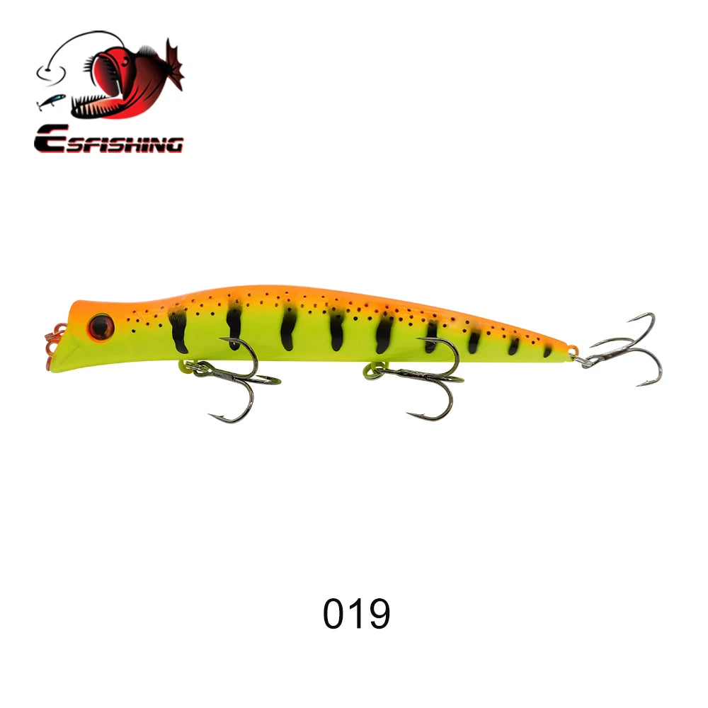 ESFISHING Floating Fishing Lures Surface Popper Darter King 13cm 17.5g Two Dive Professional Hard Baits Top Water