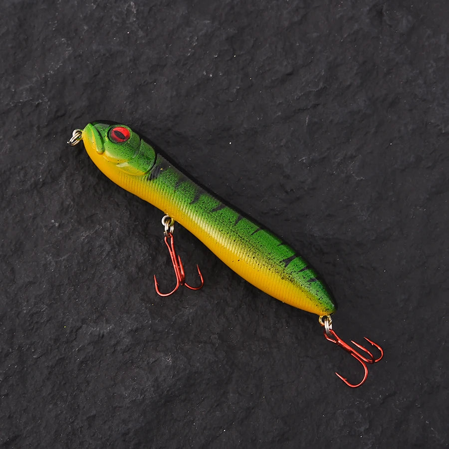 5PCS TopWater Snake Head Pencil Crankbaits Fishing Lures Set Top Walkers Hard Bait Artificial Wobblers For Pike Trolling Surface