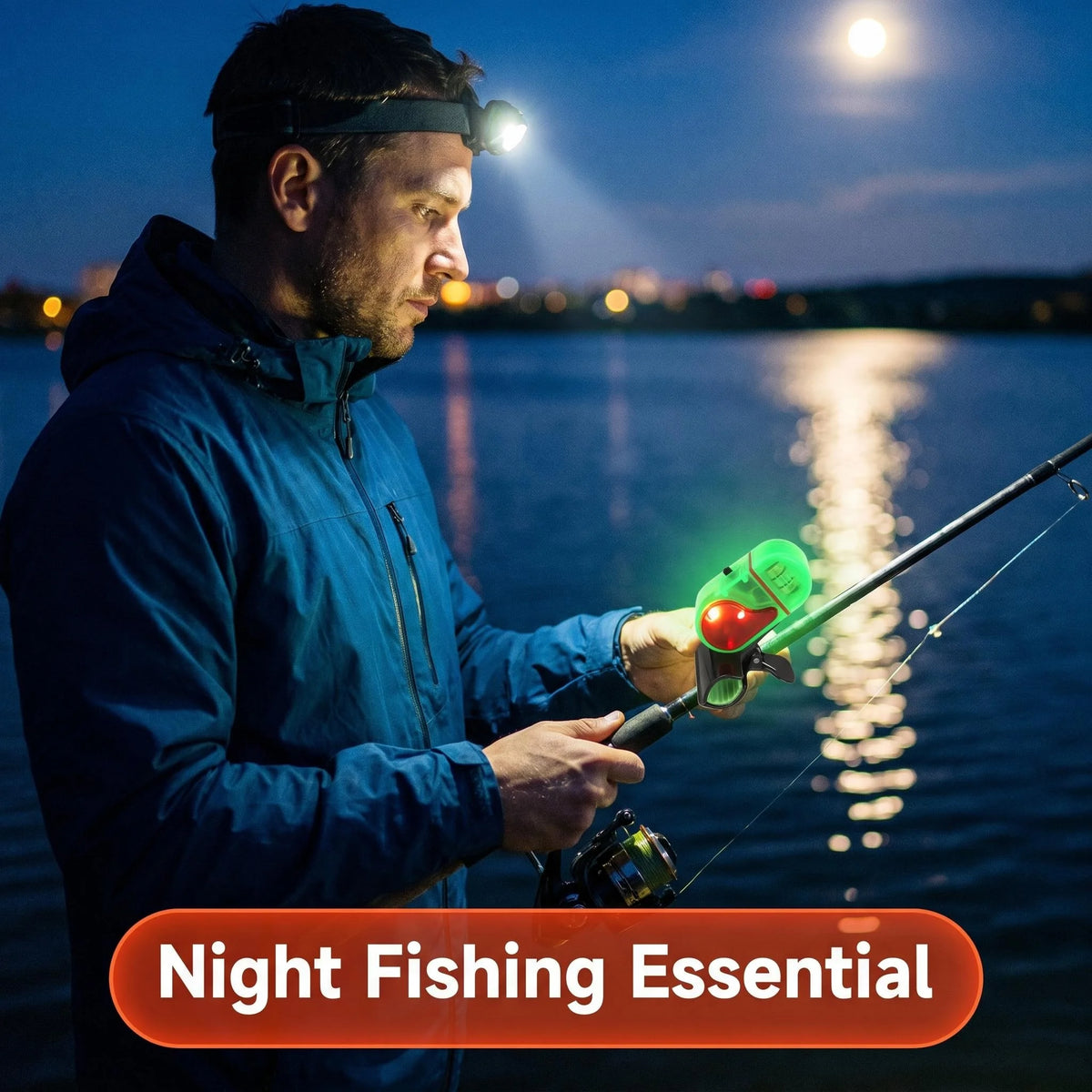 1/2Pcs Clip‑on Fishing Bite Alarm LED Sound Flash Buzzer Silicone Anti‑scratch Clip Night Fishing Alert Bell for Fishing Rod