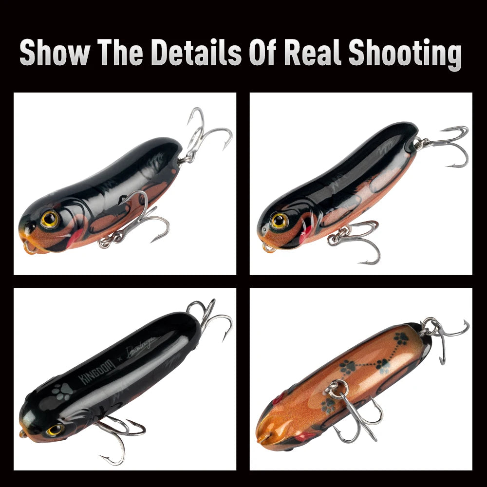 Kingdom 3D-Dachshund Long Casting 7.5g 55mm Topwater Pencil Fishing Lure Artificial Floating Z Action Hard Baits Surface Lures