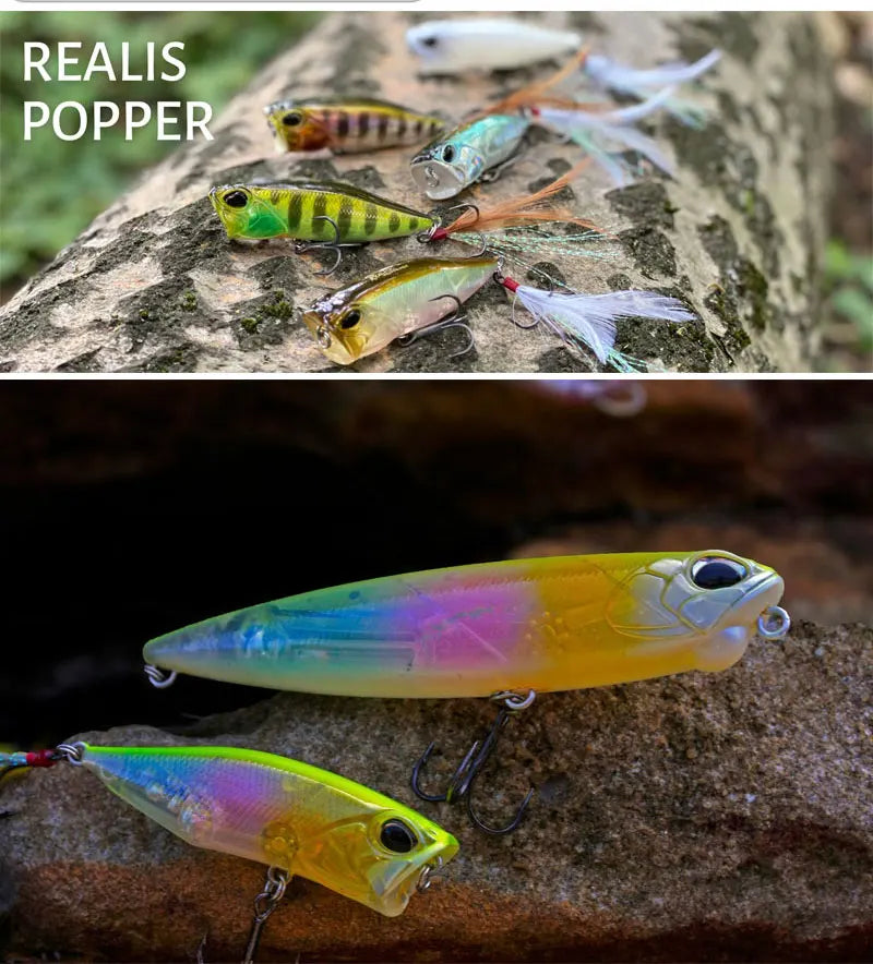 1pcs Fishing Lures Topwater Popper Bait 64mm 9G Hard Bait Artificial Wobblers Plastic Fishing Tackle Fishing Accessorie