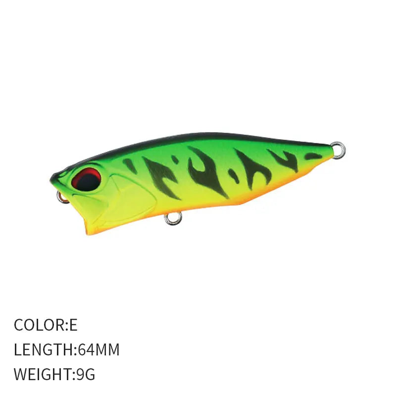 1pcs Fishing Lures Topwater Popper Bait 64mm 9G Hard Bait Artificial Wobblers Plastic Fishing Tackle Fishing Accessorie