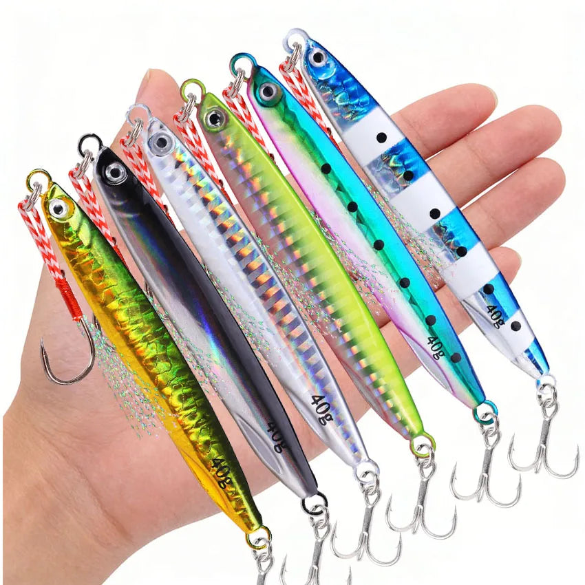1/2/12pcs Jig Shore Jigging Spoon Casting Drag 7G 10G 14G 17G 21G 30G 40G SeaBass Lure Artificial Bait Fishing Gear