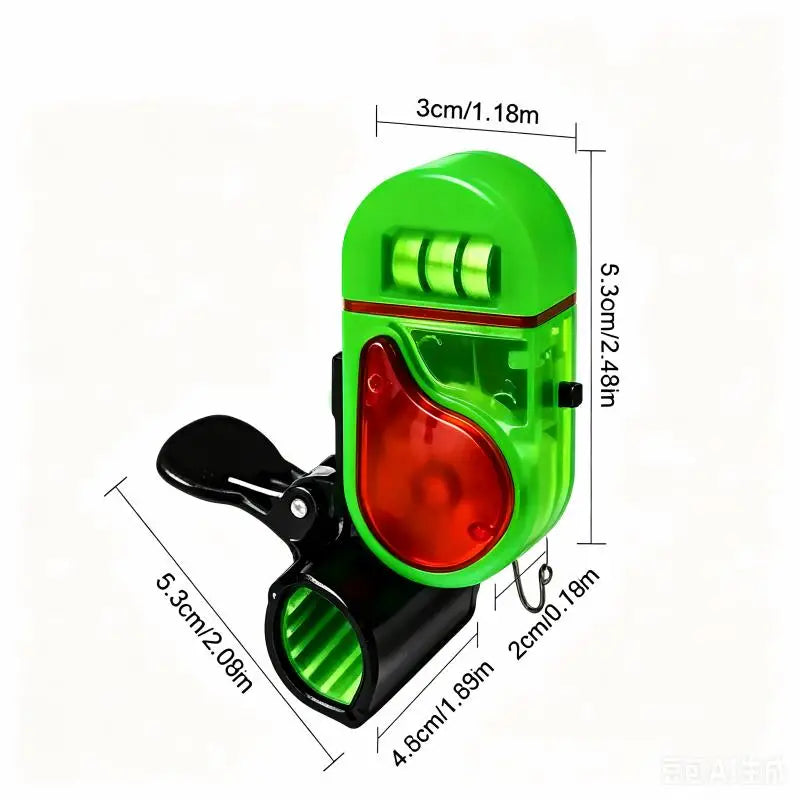 1/2Pcs Clip‑on Fishing Bite Alarm LED Sound Flash Buzzer Silicone Anti‑scratch Clip Night Fishing Alert Bell for Fishing Rod