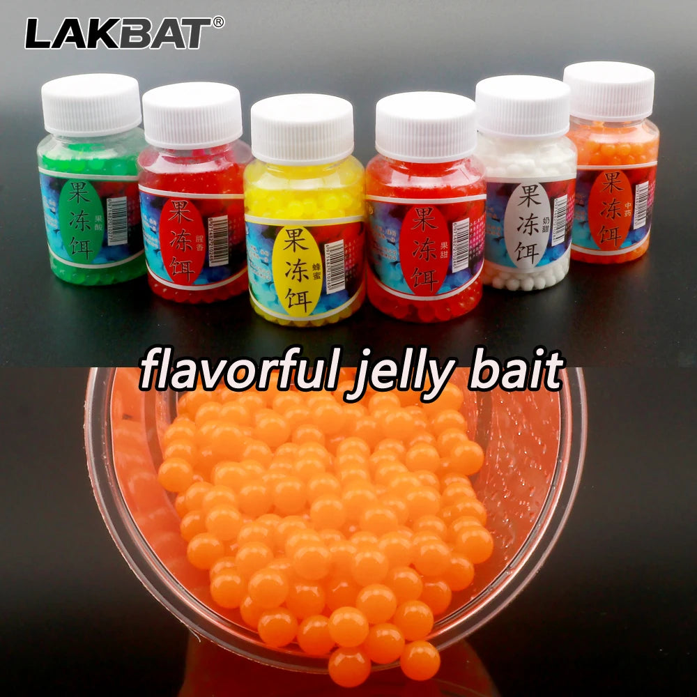 LAKBAT 300PCS Jelly Lure Fishy Aroma Soft Egg Bait Carp Fishing Attractant String Hook Pill Fishing Tackle Pesca Outdoor Goods