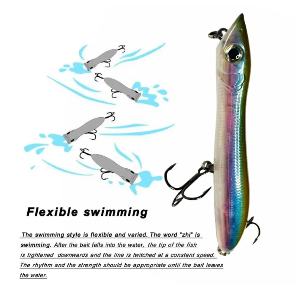 Patchinco Fishing Lure 140mm 26g Topwater Pencil Popper Wobbler For Fishing Seabass Top Water Baits Saltwater Surface Lures