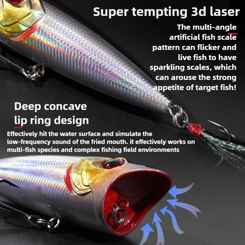 Rocket Popper Topwater Hit The Water Wave Popper Strong Noise Big Splash Casting Isca Artificial Fishing Lures Bass pesca