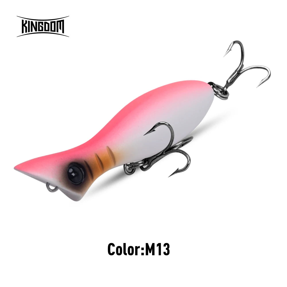 Kingdom Mini Popper Fishing Lure 50mm 3.5g Floating 5g Sinking Artificial Hard Baits Wobblers Bass Pike Catfish Swimbait Minnow