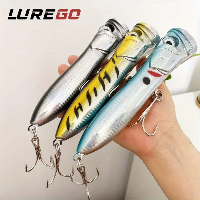 Giant Popper Topwater Lure - 7.28inch/106g Heavy-Duty Saltwater Fishing Look Realistic Popping /Plug - Long Cast for Bass