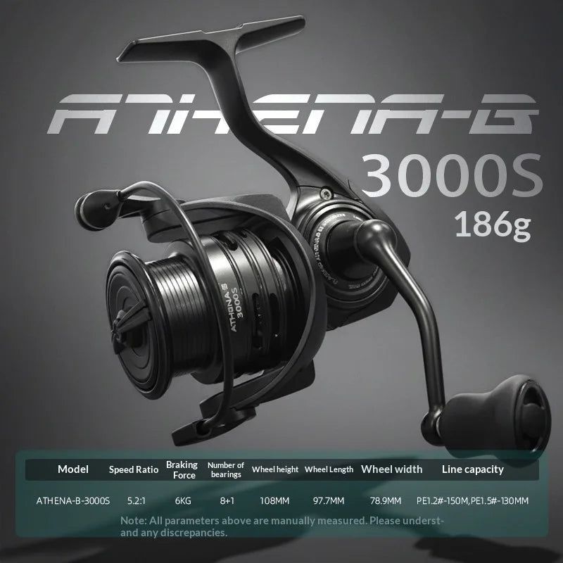 Bearking 26 New Athena Spinning Fishing Reel Lightweight Carbon Fiber For Ultralight Lure General Purpose Fishing Angling