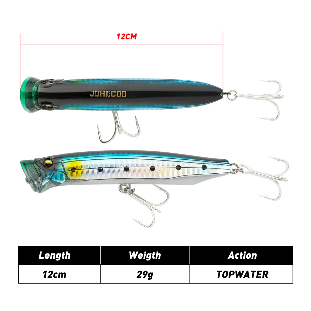 12cm 29g Topwater Popper Fishing Lure  Saltwater Artificial Hard Bait for Tuna Sea Surface Lure Hard Bait