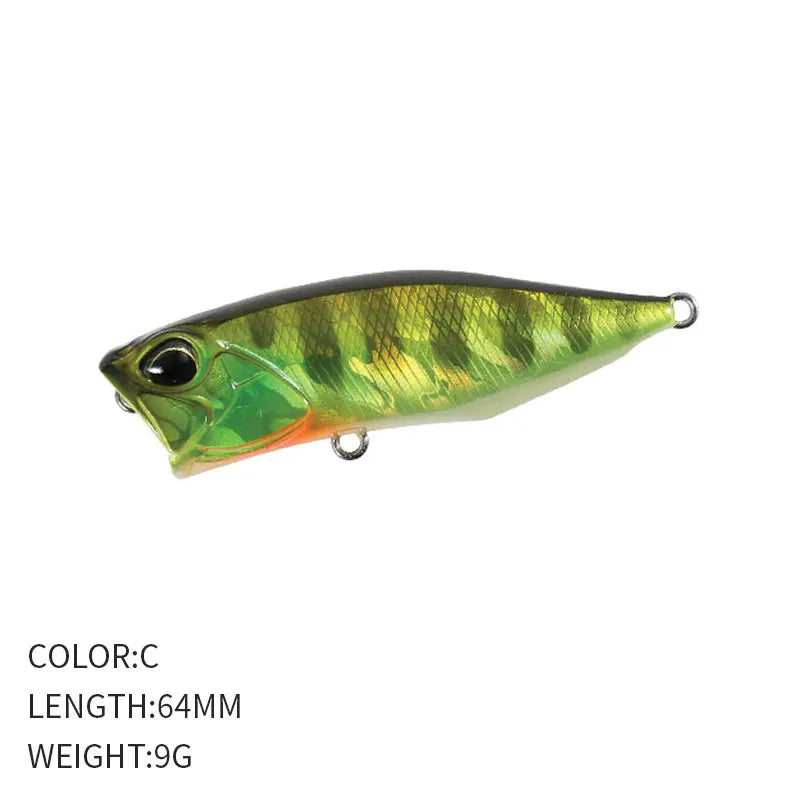 1pcs Fishing Lures Topwater Popper Bait 64mm 9G Hard Bait Artificial Wobblers Plastic Fishing Tackle Fishing Accessorie