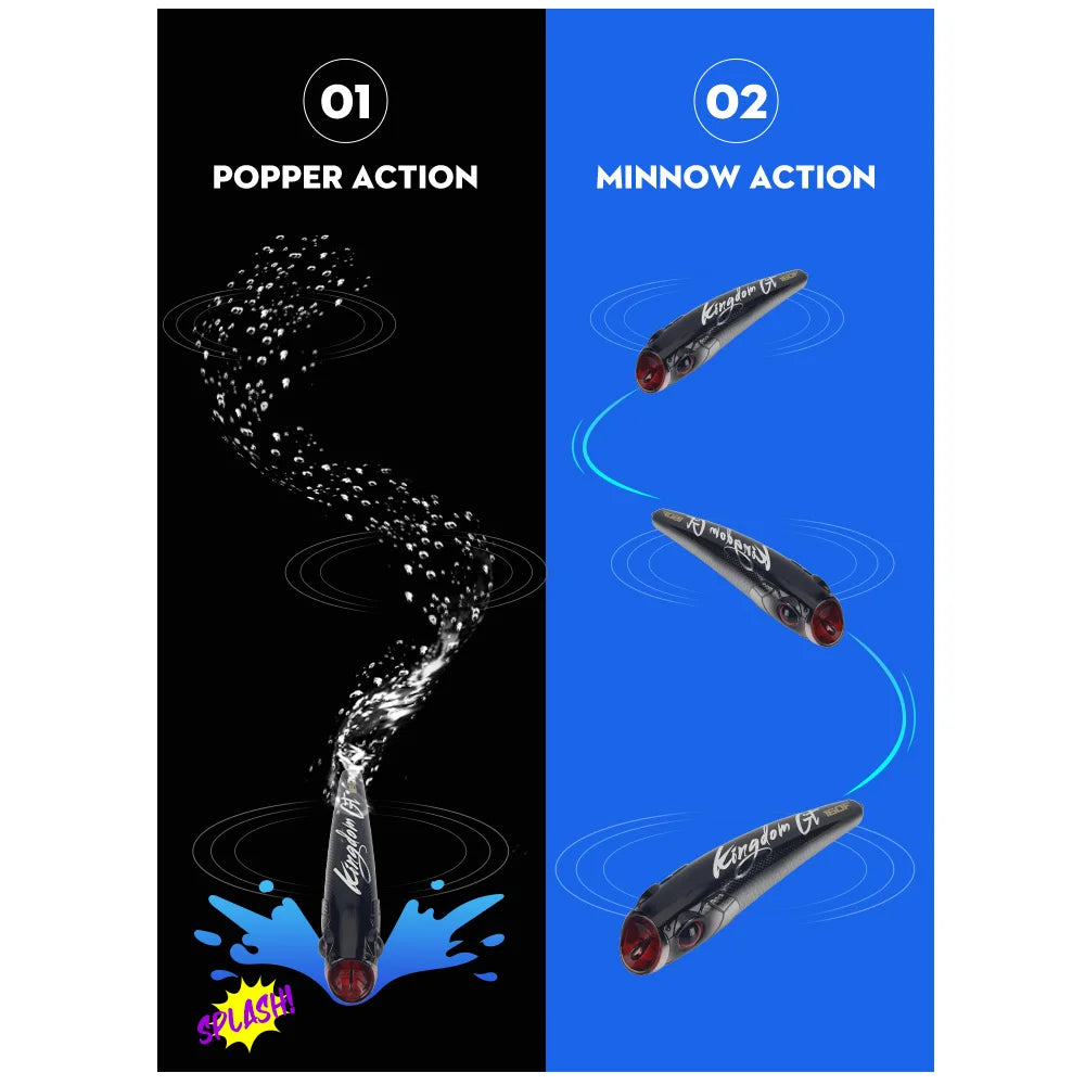 Kingdom Topwater Popper Fishing Lure 27g 43.5g 55g 78g Saltwater Artificial Bait Hard Wobblers For Sea Tuna GT Fishing Lure