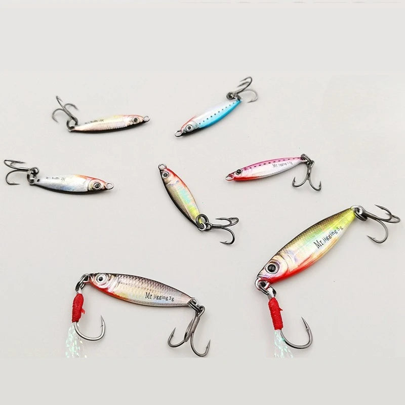 Micro Sized Iron Plate Bait 1.5/3/5g 3D Mini VIB Lure Metal Cast Jig Spoon Pesca Fish Micro Sequin Fishing Lures Artificial Bait