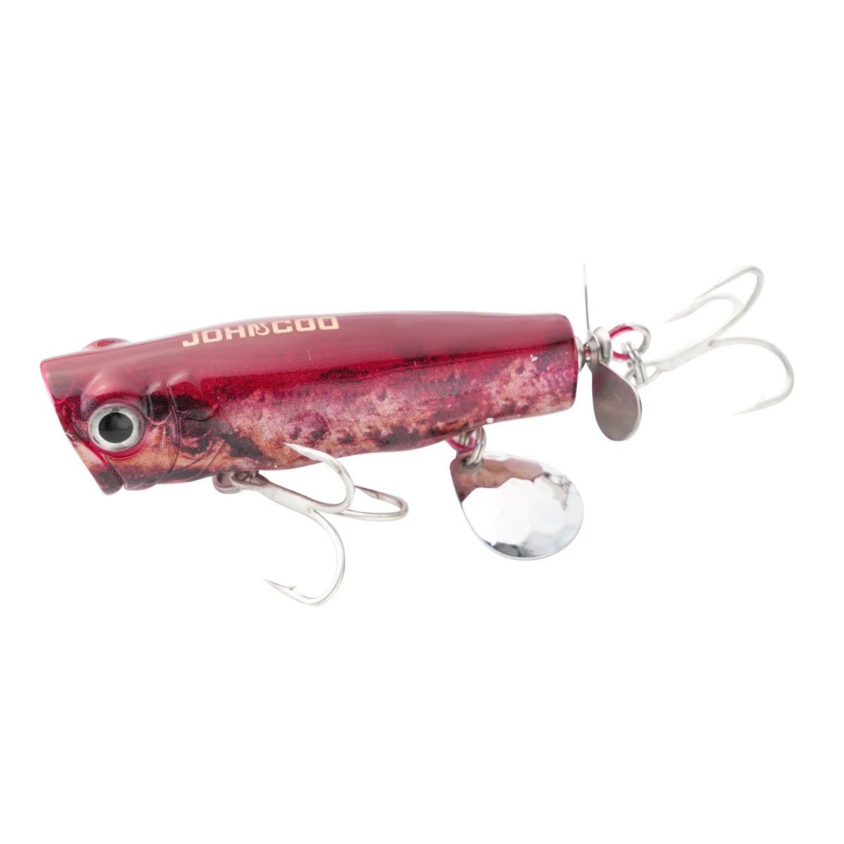 Johncoo 8cm  14g Popper fishing lure Floating Lure Topwater lure Wobblers bait Bass bait with Propeller