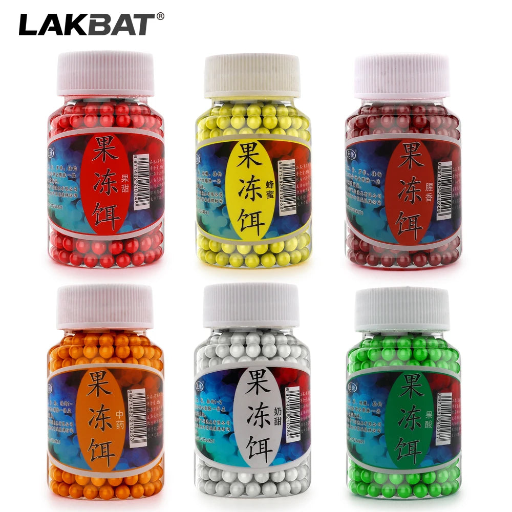 LAKBAT 300PCS Jelly Lure Fishy Aroma Soft Egg Bait Carp Fishing Attractant String Hook Pill Fishing Tackle Pesca Outdoor Goods