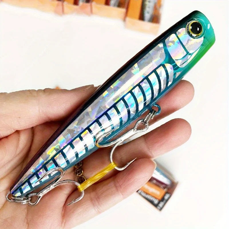 1PC Large Size ABS Popper Lure – 130-160mm Topwater Hard Bait – Floating & Impact-Resistant for Saltwater Fishing