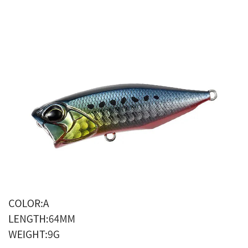 1pcs Fishing Lures Topwater Popper Bait 64mm 9G Hard Bait Artificial Wobblers Plastic Fishing Tackle Fishing Accessorie