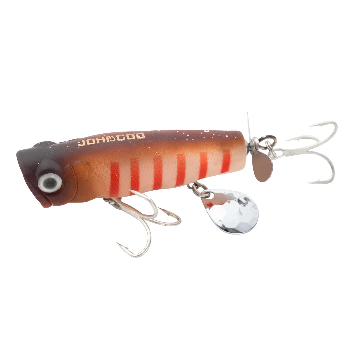 Johncoo 8cm  14g Popper fishing lure Floating Lure Topwater lure Wobblers bait Bass bait with Propeller