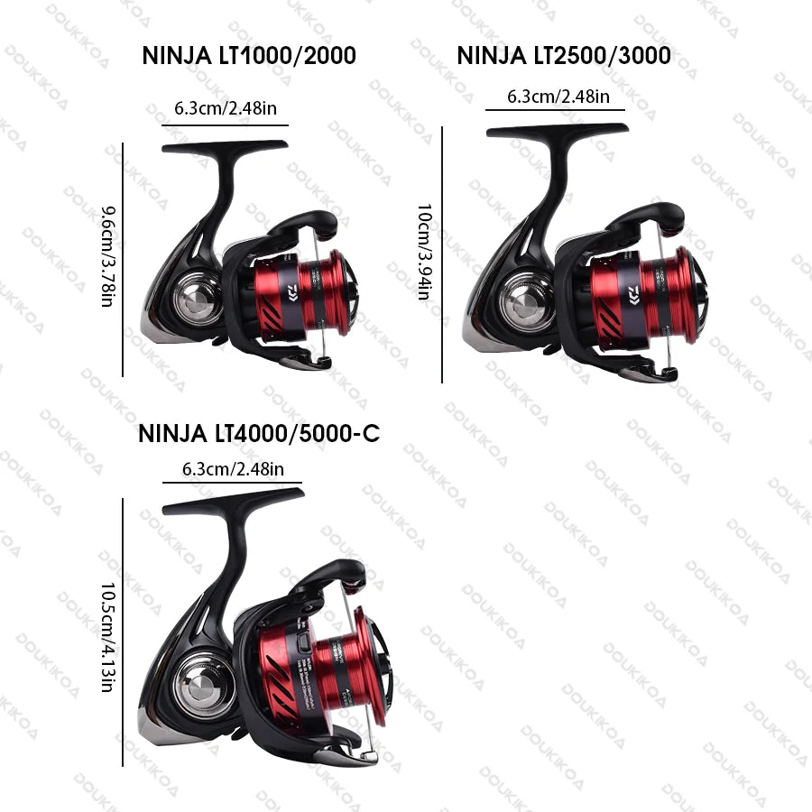 DAIWA NINJA LT Fishing Spinning Reel 1000-6000 Fishing Reels 5KG/10KG/12KG Power 5.3:1/6.2:1 Seawater Spinning Reels