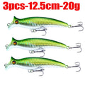 1pc Fishing Lures Topwater Popper Bait 12.5cm 20g Hard Bait Artificial Wobblers Plastic Fishing Tackle with 6# Hooks