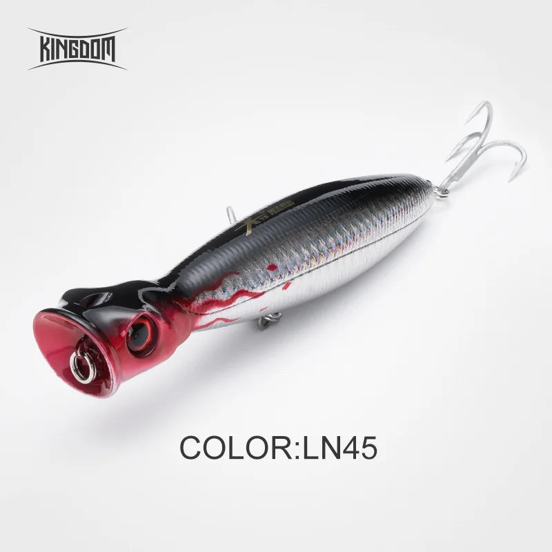 Kingdom Topwater Popper Fishing Lures 80mm 9.5g 100mm 16g 130mm 36g Hard Artificial Bait Floating Wobblers Fishing Tackle Baits