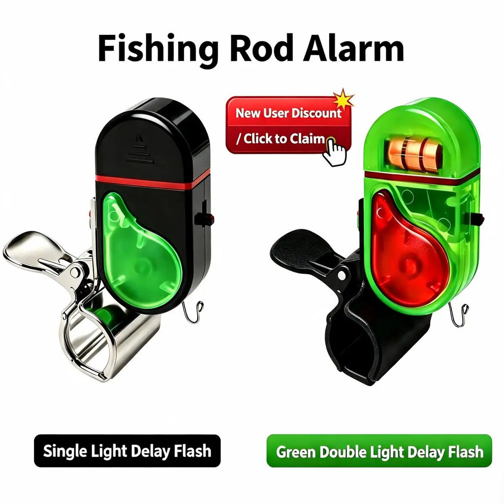 1/2Pcs Clip‑on Fishing Bite Alarm LED Sound Flash Buzzer Silicone Anti‑scratch Clip Night Fishing Alert Bell for Fishing Rod