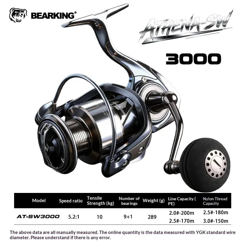 Bearking Athena Spinning Reel Metal Stainless Steel Bearing Saltwater 3000 To 6000 Boat Shore Long Casting Lure Fishing