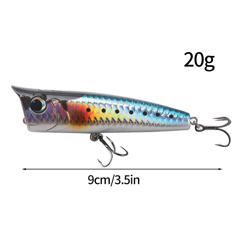 1pc Popper Mare Spinning Fishing Lures15/20g Topwater Popper Artificial Hard Baits Saltwater Topwater Bait for Bass Pike Lures