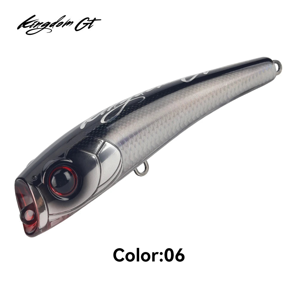Kingdom Topwater Popper Fishing Lure 27g 43.5g 55g 78g Saltwater Artificial Bait Hard Wobblers For Sea Tuna GT Fishing Lure