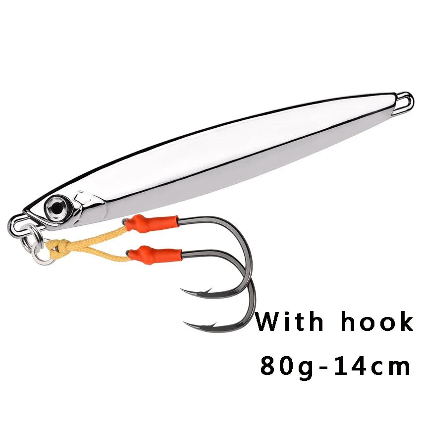 1pc Metal Jig Fihsing Lure Fast Jig 60g 80g 100g Bait Sea Biomimetic Fish Iron Plate Bait Wobbler Fishing Lures Sinking Jigbait