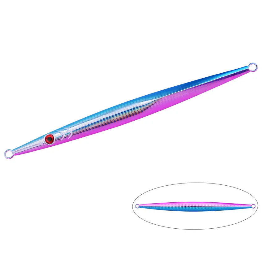 1pcs Metal Jig Lure 60g-300g Sea Fishing Long Strip Quick-Drawing Iron Plate Fish Fast Sinking And Slow Shaking Luminous Bait