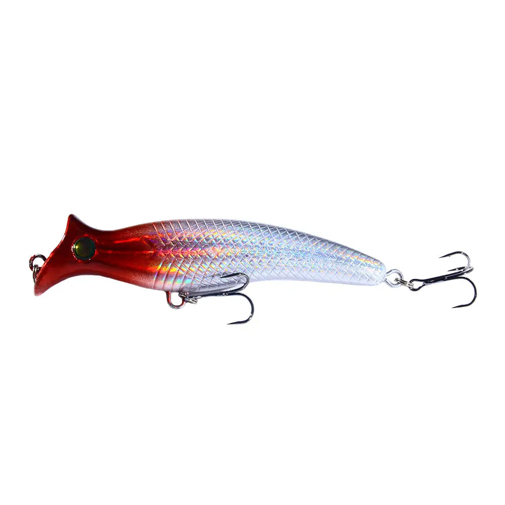 1pc Fishing Lures Topwater Popper Bait 12.5cm 20g Hard Bait Artificial Wobblers Plastic Fishing Tackle with 6# Hooks