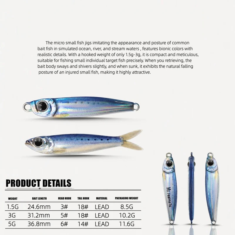 2026 New Micro Metal Jig 3g 5g Mini VIB Lure Sinking Iron Plate Spoon Casting Sequin Baits Ultralight Bass Trout Fishing Gear