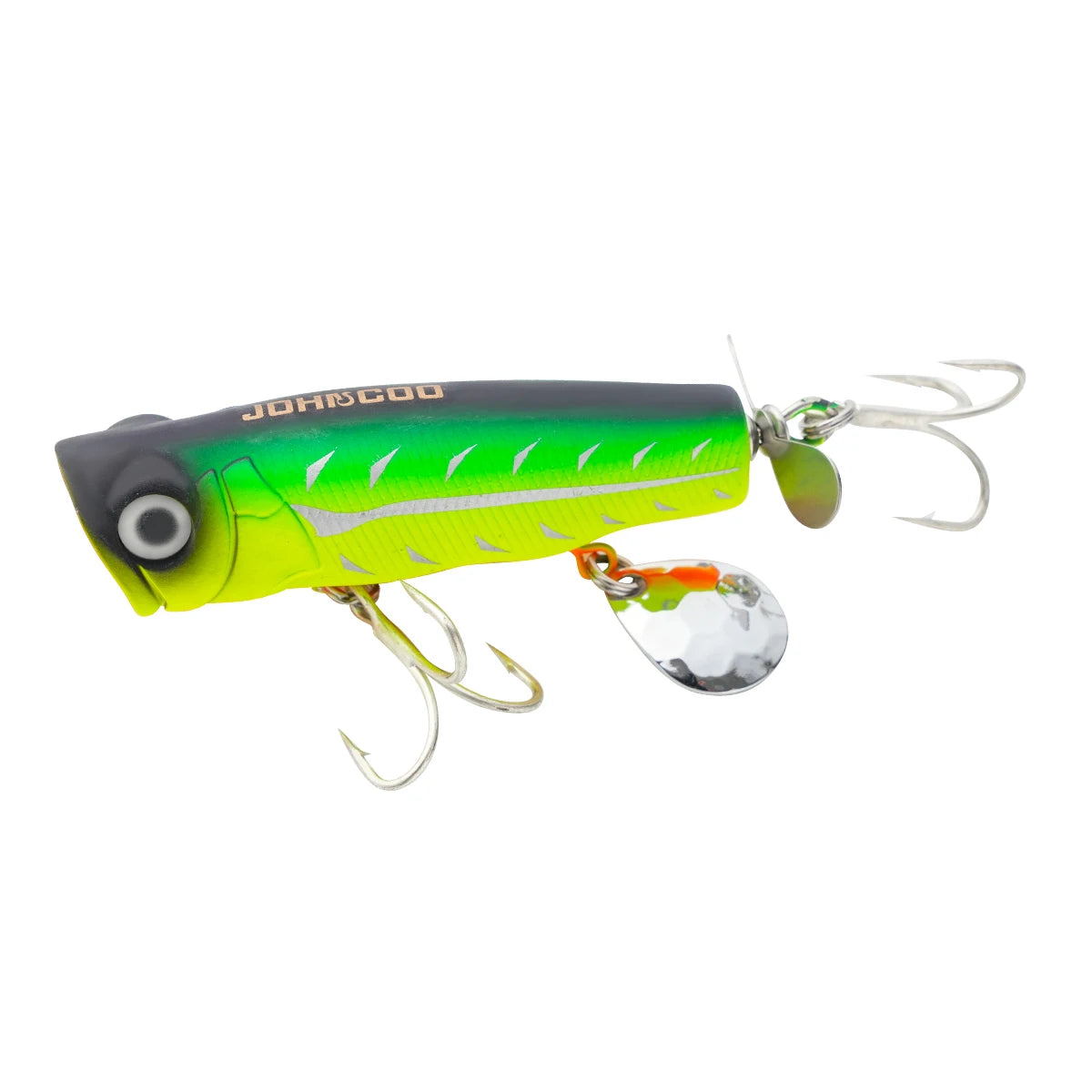 Johncoo 8cm  14g Popper fishing lure Floating Lure Topwater lure Wobblers bait Bass bait with Propeller