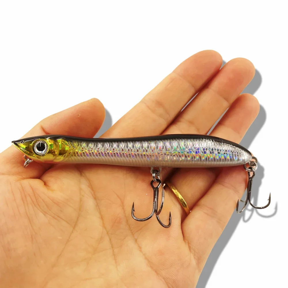Patchinco Fishing Lure 140mm 26g Topwater Pencil Popper Wobbler For Fishing Seabass Top Water Baits Saltwater Surface Lures
