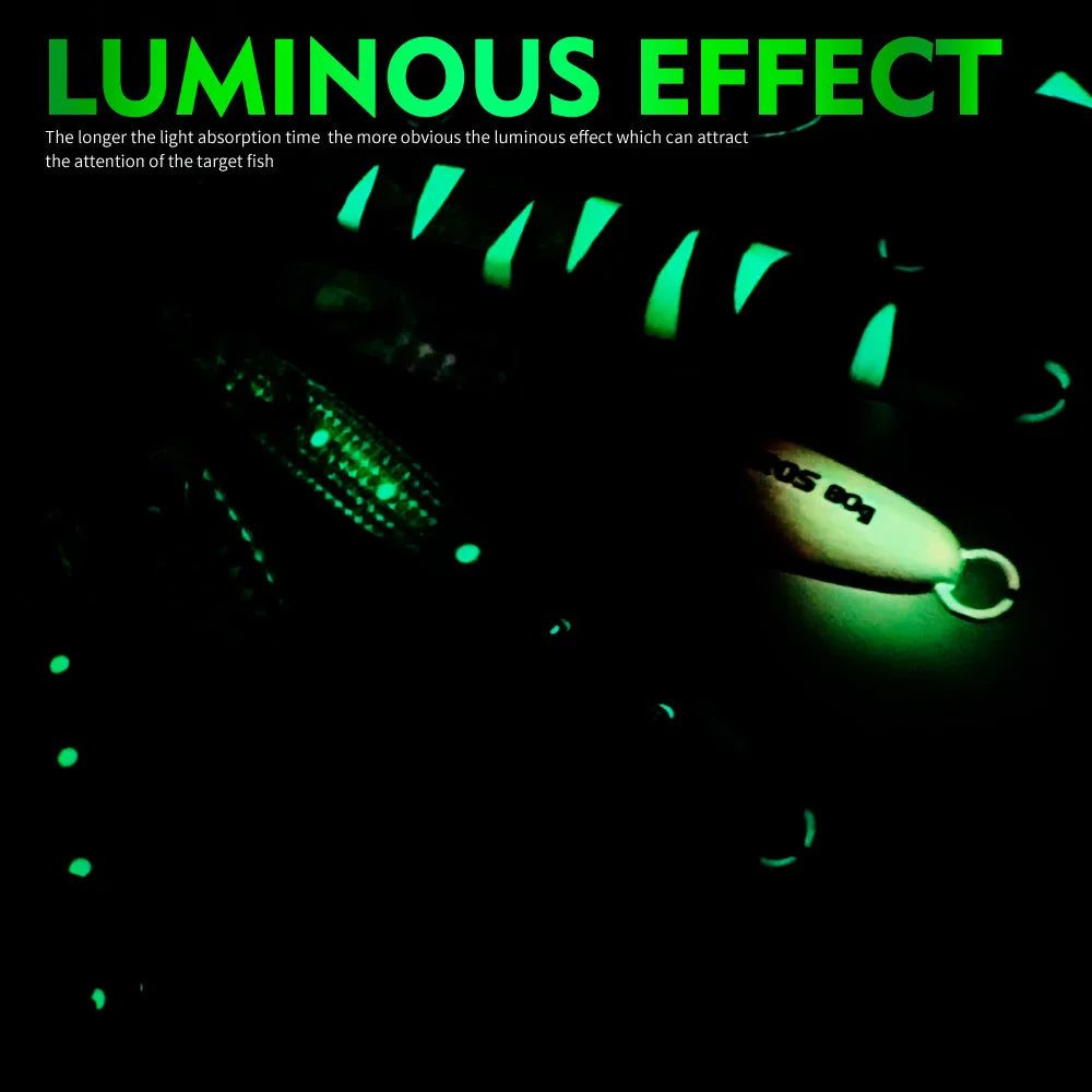PRO BEROS Weights 20-80g Double Hook Luminous Fishing Lure Metal Jig Lure for Deep Sea Boat Fishing Trolling Hard Bait Bass