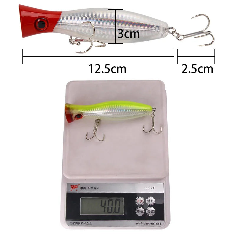 Popper Fishing Lures Weights 40g Large Poppers Top Water Lure Isca Artificial Hard Bait Fishing Tackle Articulos De Pesca