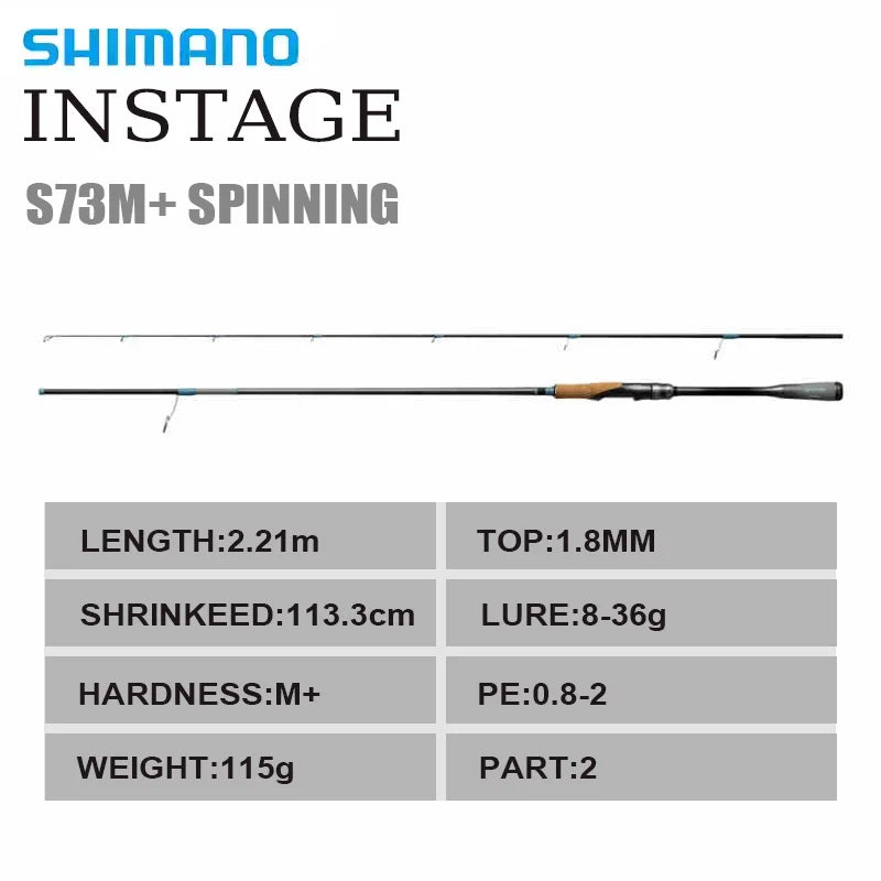 SHIMANO 2024 New INSTAGE Sea Bass 2 Section Supercast Spinning Casting Sea Fishing Rod Saltwater Max Lure 130g CI4+ SIC Ring