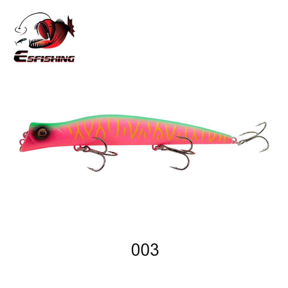 ESFISHING Floating Fishing Lures Surface Popper Darter King 13cm 17.5g Two Dive Professional Hard Baits Top Water