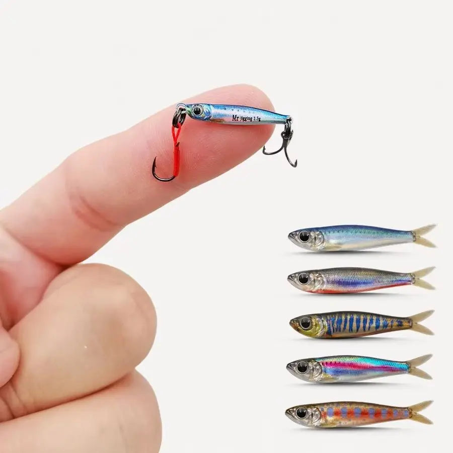 Micro Jig Bait Iron Plate Baits 1.5/3/5g 3D Mini VIB Lure Metal Casting Spoon Fishing Sequin Lure for Fishing Tackle Accessories