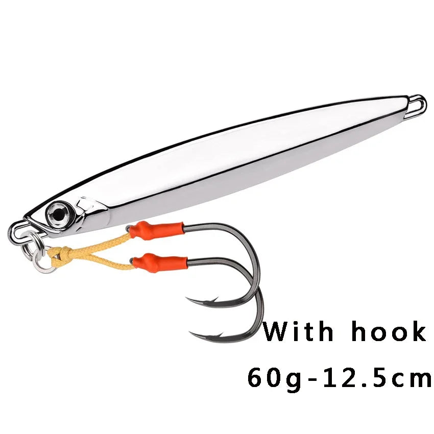 1pc Metal Jig Fihsing Lure Fast Jig 60g 80g 100g Bait Sea Biomimetic Fish Iron Plate Bait Wobbler Fishing Lures Sinking Jigbait