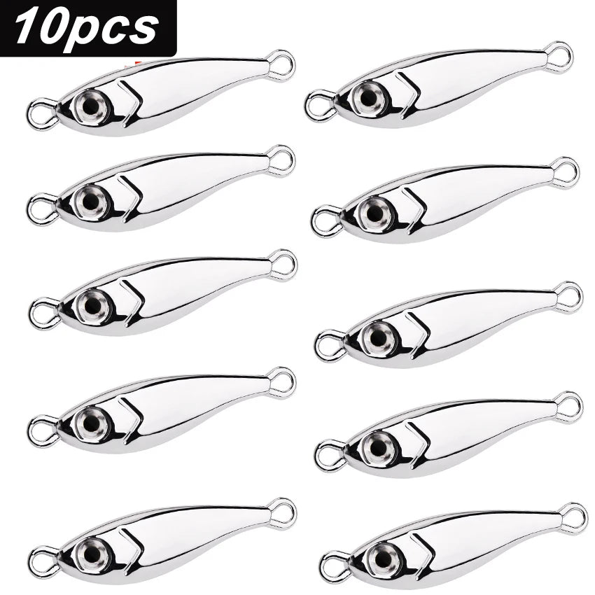 10pcs Zinc Alloy Fishing Lures 3D Eyes Metal Jig Lures Spinning Baits Sinking Minnow Baits Fishing Tackle 30g 40g 60g 80g