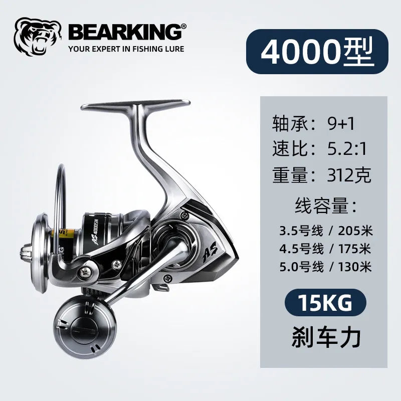 BEARKING Assassin 9+1 BB 5.2:1/4.7:1 Spinning Reel Saltwater Resistant Zinc Alloy Gear Metal Handle Sea Fishing