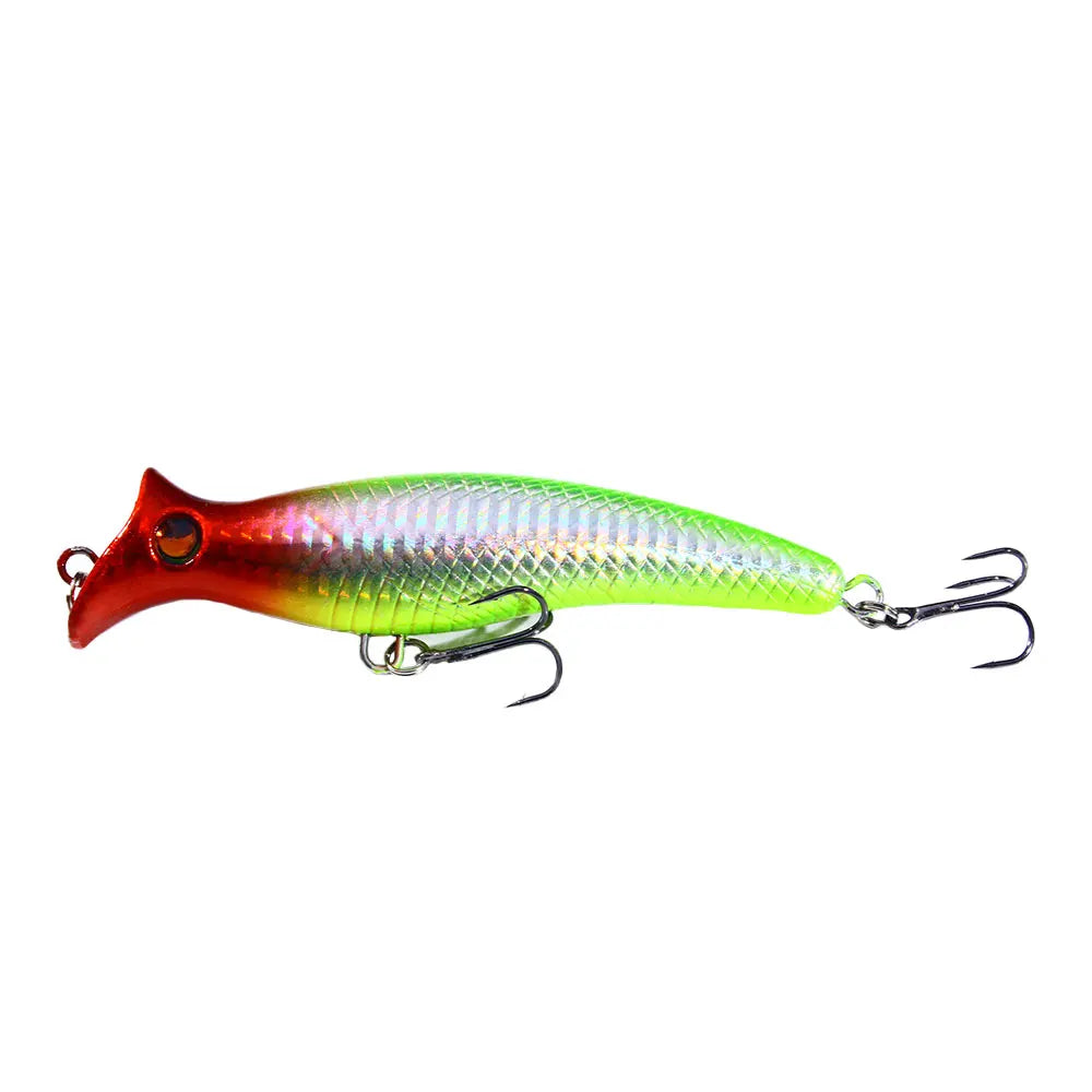 1pc Fishing Lures Topwater Popper Bait 12.5cm 20g Hard Bait Artificial Wobblers Plastic Fishing Tackle with 6# Hooks