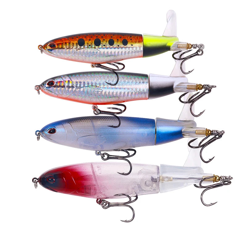 1pcs topwater Popper Propeller Topwater Fishing Lures Artificial Bait Hard Crankbait Wobbler Rotating Tail Fishing Tackl